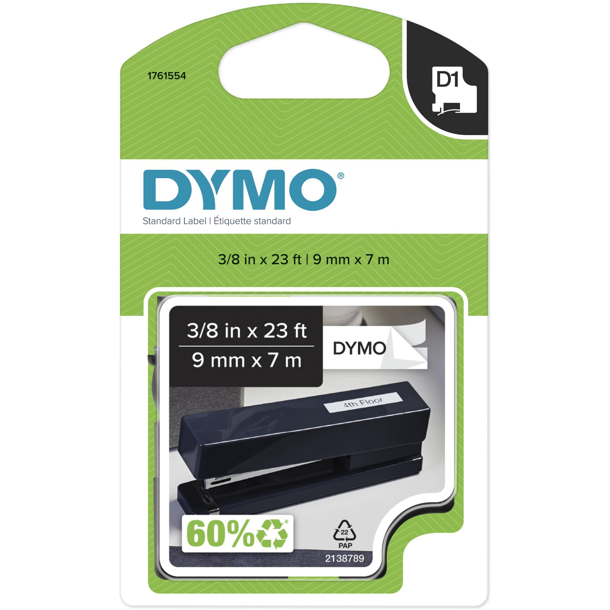 GENUINE DYMO Standard D1 45014 Labeling Tape Blue on White 1/2'' W X 23 FT LONG 