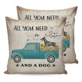 thumbnail image 7 of Outdoor Throw Pillow Cover Farm Teal Truck with Sunflower Dog Waterproof Cushion Covers 2 Pack Love Quote on Retro Newspaper Pillow Cases Home Decoration for Patio Garden Couch Sofa, 7 of 7