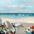 thumbnail image 2 of Swatland, Sally 26x26 Black Ornate Wood Framed with Double Matting Museum Art Print Titled - Beach House View, 2 of 4