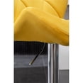thumbnail image 6 of Breni Velvet Diamond Tufted Swivel Adjustable Height Barstool, Set of 2, Yellow, 6 of 12