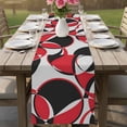 thumbnail image 4 of Red Geometric Table Runner 70 Inches, Modern Abstract Lines Textured Bed Runner Dresser Scarves Tabletop for Indoor Outdoor Parties/Ceremony/Banquet, 13" x 70", 4 of 9