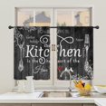 thumbnail image 3 of Farmhouse Black White Kitchen Curtains and Valances 3 Piece Set Rod Pocket 36 Inch Short Rustic Country Fork and Spoon Wooden Retro Vintage Funny Quotes Bedroom Living Room Treatment Fabric, 3 of 5