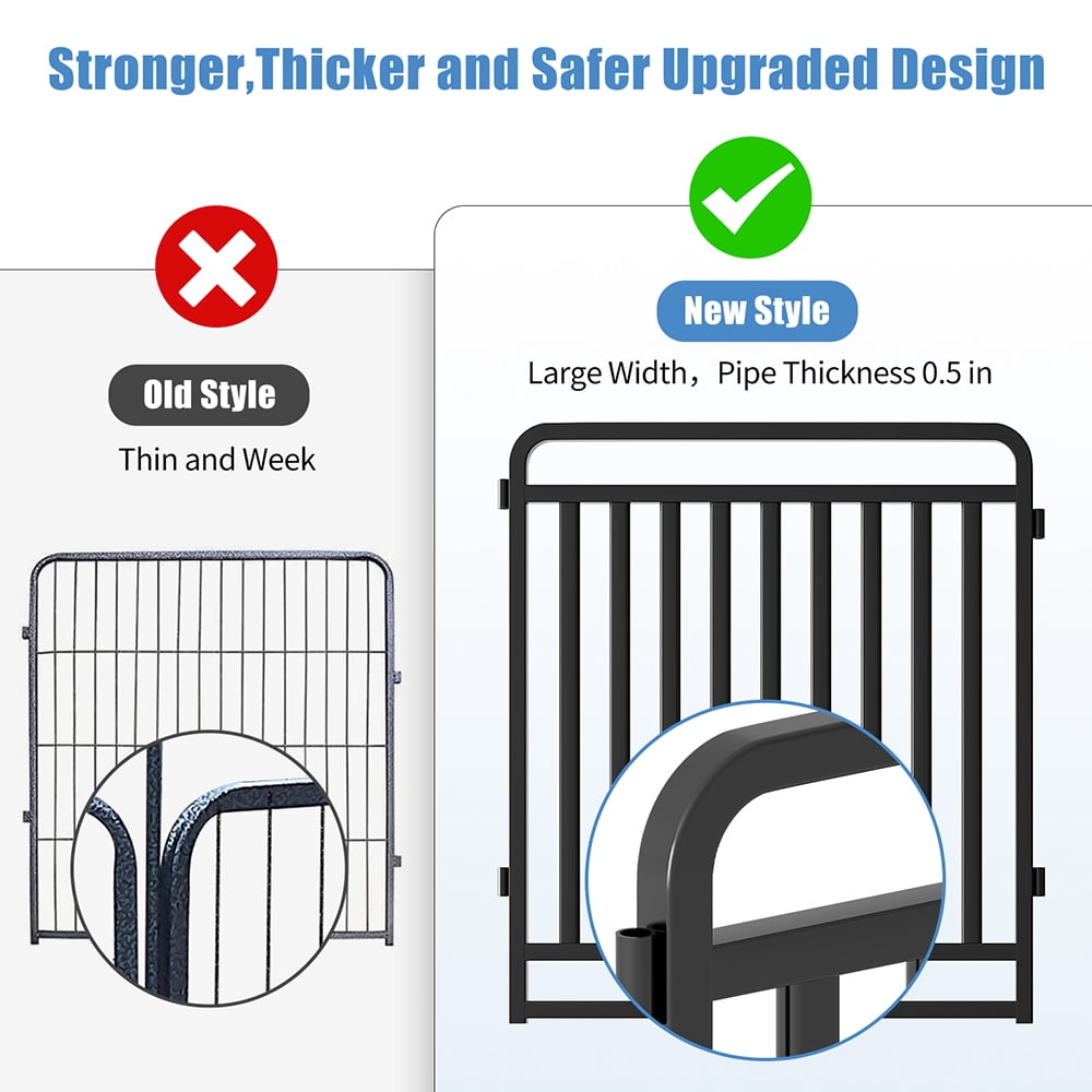 GDKASRNY Dog Playpen 16 Panels 32'' Height Portable Pet Dog Fence Indoor Outdoor for Yard,Rv Camping,Heavy Duty&Foldable Black