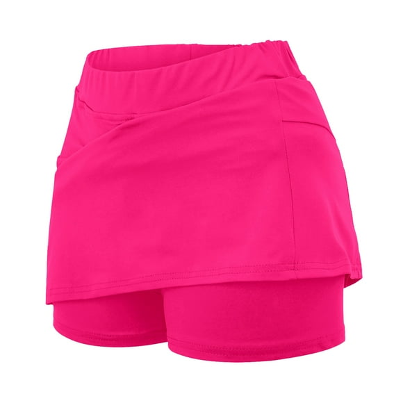 WTXUE Cotton Pocket Pants Solid Mid Waist Culottes Short Skirts Skinny Pants Slim Skorts (Women's) Size 16-18