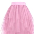 thumbnail image 5 of NAISIBABY Girls Tulle Midi Skirt, High Waisted Mesh Tiered Summer Casual Party Dance Maxi Skirt Pink 6T, 5 of 6