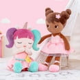 thumbnail image 2 of Lazada Plush Dolls Baby Girl Gifts Tanned Baby Doll Soft Girl Toys Bronze Pink Dress 16", 2 of 11