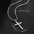 thumbnail image 5 of FANCIME 925 Solid Sterling Silver Cross Pendant Necklace for Men, White Gold Plated with 24" Stainless Steel Box Chain, 5 of 12