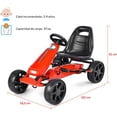 thumbnail image 3 of Go Kart de Pedales Costway para Niños Rojo con Asiento Regulable Embrague y Freno de Mano, 3 of 9