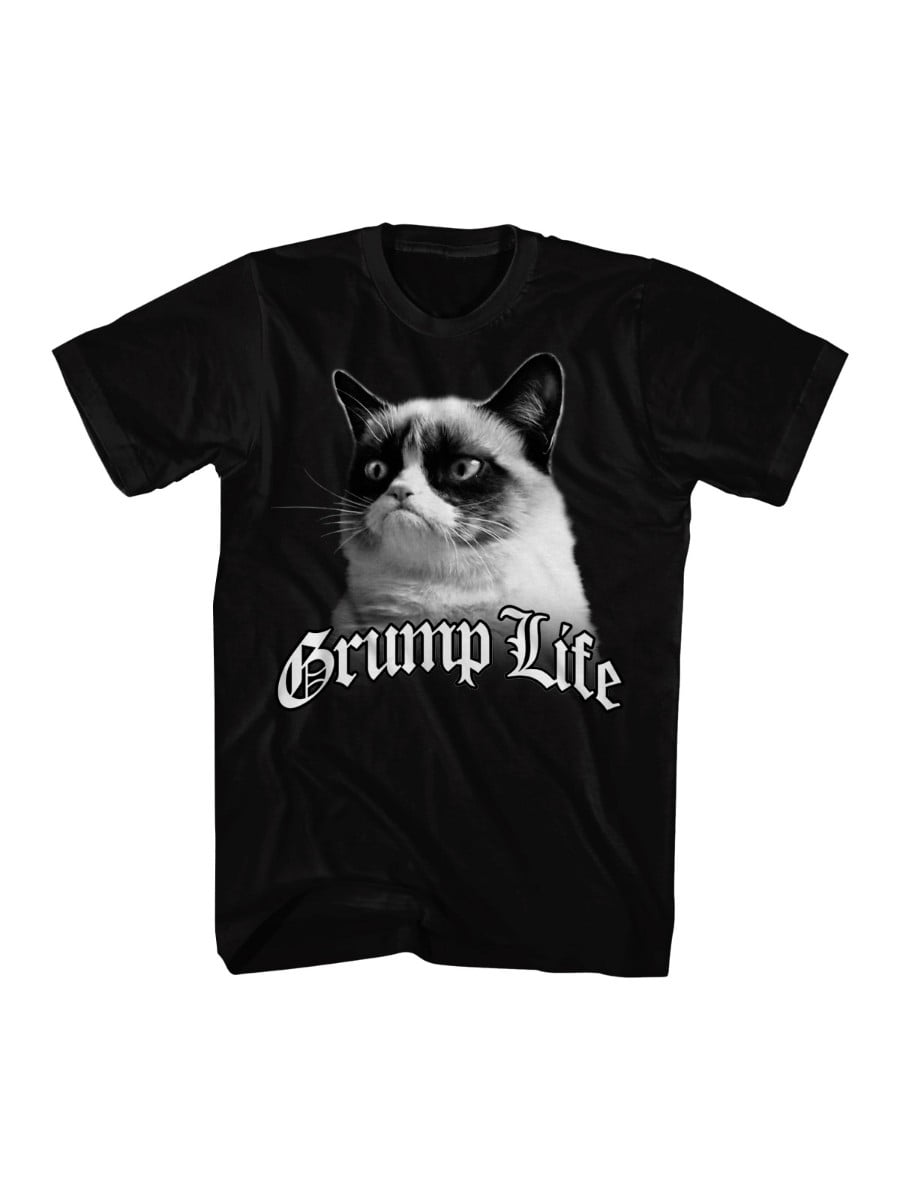 Grumpy Cat Thug Life Funny Unisex Adult Black T-Shirt Tee - Walmart.com