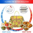 thumbnail image 4 of Insulated Lunch Bag Women, Leakproof Large Lunch Box, Reusable Lunch Cooler Bag with Adjustable Strap, Lunch Tote Bag for Work Women,Lemon Retro Lunch Tote Bags Gifts for Woman, Mom, 4 of 6