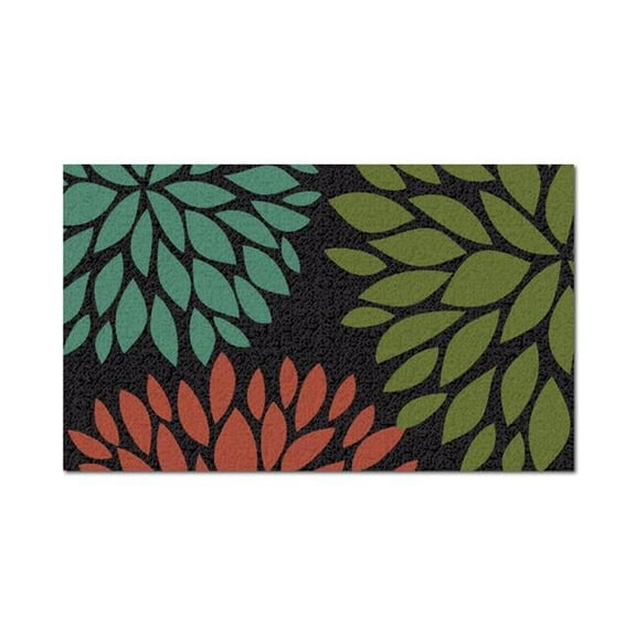 Front Runner Floor Mat Floral Style - PVC, High Pile - 18" x 30", Green