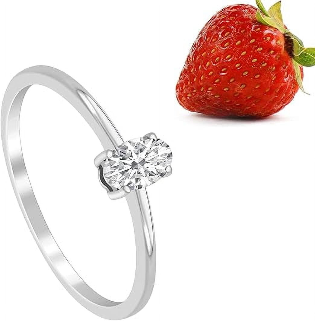 Oval Shape Moissanite Diamond Stackable Solitaire 925 Sterling Silver Engagement Ring for Women Tiny