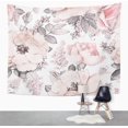 thumbnail image 3 of Tapiz de 150x100cm, flores y hojas rosas y grises, patrón Floral de acuarela, decoración de pared para el hogar, colgante para sala de estar y dormitorio, 3 of 4