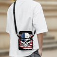 thumbnail image 3 of Eheartsgir Crossbody Bags American Flag Skull Crossbody Purse for Travel, Stretch Polyester with Pockets Cell Phone Crossbody Bag, 3 of 7