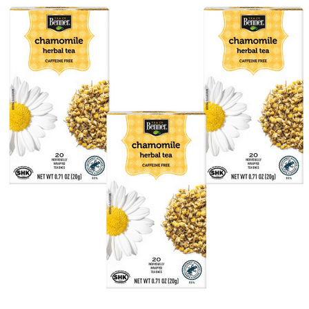 Benner Chamomile Herbal Tea 3 PK 20 Count/Box
