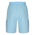 thumbnail image 3 of Besolor Mens Cargo Casual Shorts Lightweight Drawstring Elastic Waistband Beach Vacation Lounge Shorts with Pockets, 3 of 4