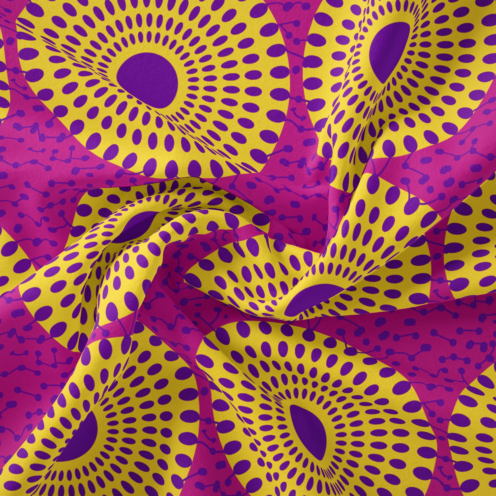 1 Yard 100% Cotton African Wax 1, Fuschia, 44" Wide for Quilting & Sewing by David Textiles