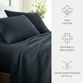 thumbnail image 3 of Ultra Soft & Stretchy Jersey Cotton Bed Sheets Set Wrinkle Free & Breathable Twin XL Navy Bedding by Comfort Canopy, 3 of 9