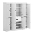 thumbnail image 3 of Solid Wood Storage Cabinet - 71.5" H x 65" W - White, Tall Kitchen Pantry Cabinet w/ 8 Shaker Doors, 2 Drawers & 12 Adjustable Shelves - 100% Eco-Friendly Wood, Made in Brazil - Modular Cabinets, 3 of 7