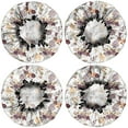 thumbnail image 2 of Shower Caps,Pioneer Flower Floral Print Pattern Waterproof Shower Cap for Women 4 Pieces,Double Reusable Hair Cover for Shower PEVA Elastic Stretch Hem, 2 of 7