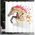 thumbnail image 4 of Ambesonne Animal Shower Curtain, Abstract Art Wild Horse, 69"Wx84"L, Tan Red Brown, 4 of 5