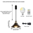 thumbnail image 3 of FSLIVING Dimmable Remote-Controlled 1-Light LED Black Metal Pendant Light with Not Included Shade, 3 of 7
