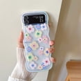thumbnail image 1 of Funda para teléfono móvil Samsung Galaxy Zflip 5/6 generación con borde ondulado y flores pintadas al óleo para Zflip 3/4 generación, 1 of 6