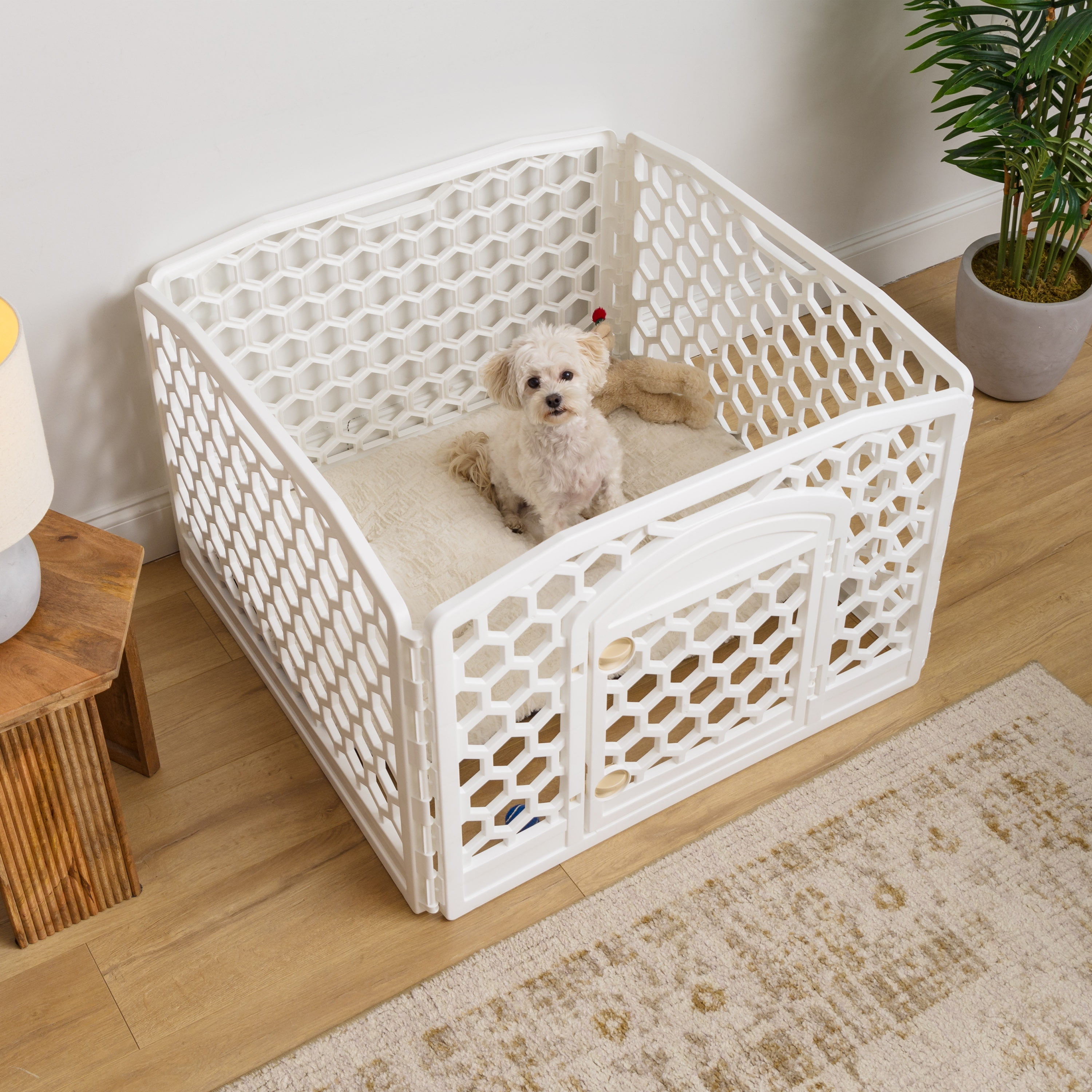 IRIS, Dog Exercise Playpen, White, 24-in, 4-Panel