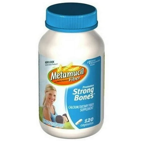 Metamucil 100% Natural Psyllium Capsules, 120 CT (Pack of 3)