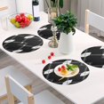 thumbnail image 6 of Ryvnso Black White Plaid Checkered Round Plate Mats Dining Table Placemat Set of 4 for Holiday Decoration, 6 of 7
