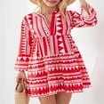 thumbnail image 2 of Femmes Été Floral Mini Robe Boho Flowy Robes Courtes Robe de Cocktail à Manches Longues, 2 of 7