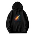 thumbnail image 4 of Men's Long Sleeve Hoodie Pullover Sweatshirt - Fiery Cosmic Explosion Design Drawstring Hood Front Kangaroo Pocket, 4 of 7