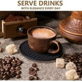thumbnail image 4 of Posavasos de silicona gruesos para bebidas - Antiadherentes, se mantienen en su lugar, aptos para todo tipo de tazas, evitan daños en muebles y mesas (gris azul), 4 of 5
