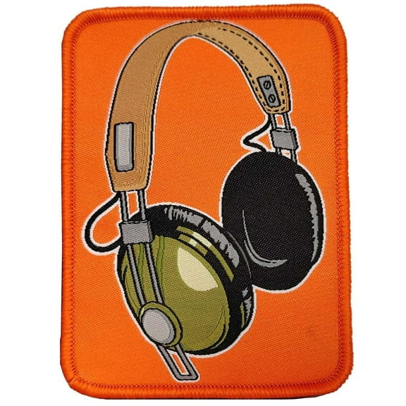 Headphones Woven Patch - 3" x 4"