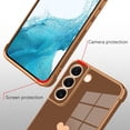 thumbnail image 2 of Compatible with Samsung Galaxy S22 Case Love Heart Plating Electroplate Luxury Elegant Case Camera Protector Soft TPU Shockproof Protective Corner Back Cover Galaxy S22 Case -Brown, 2 of 11