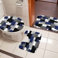 thumbnail image 5 of Modern Abstract Art Bathroom Rugs Set Navy Gray Black Rectangular Geometric Non Slip Absorbent Soft Bath Mats 3 Piece Set with Bathroom Rug, U-Shaped Floor Mat, Toilet Seat Cover Small Size, 5 of 9