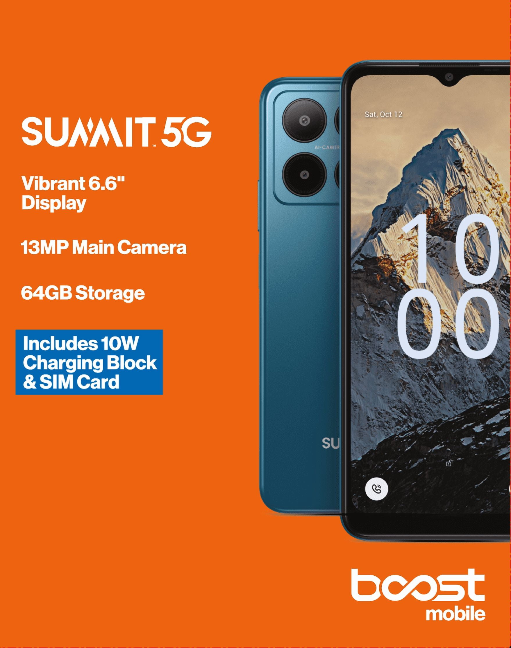 Smartphone QualityOne Summit 5G Boost Mobile 64GB Blu Vista, Ricondizionato Molto Buono