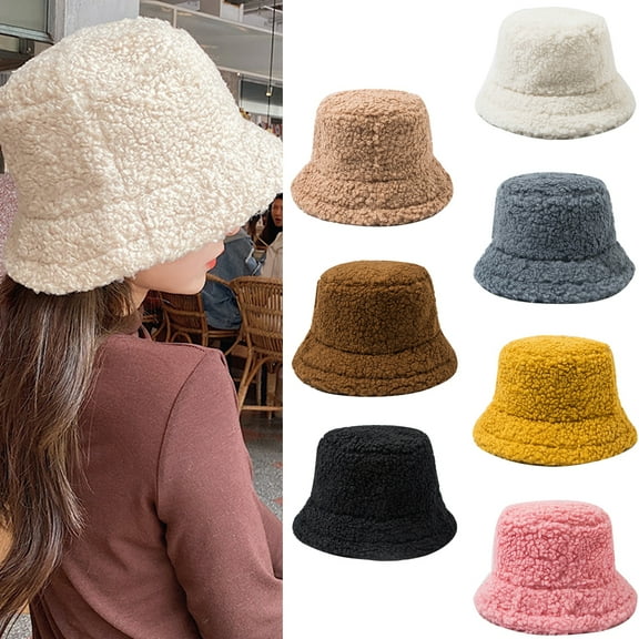 Cheers.US Women Lady Girls Winter Bucket Hat Vintage Warm Thicken All-match Outdoor Fisherman Cap