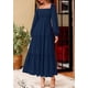 thumbnail image 4 of Vestido PRETTYGARDEN 2025 Maxi Azul Marino Manga Larga M, 4 of 7