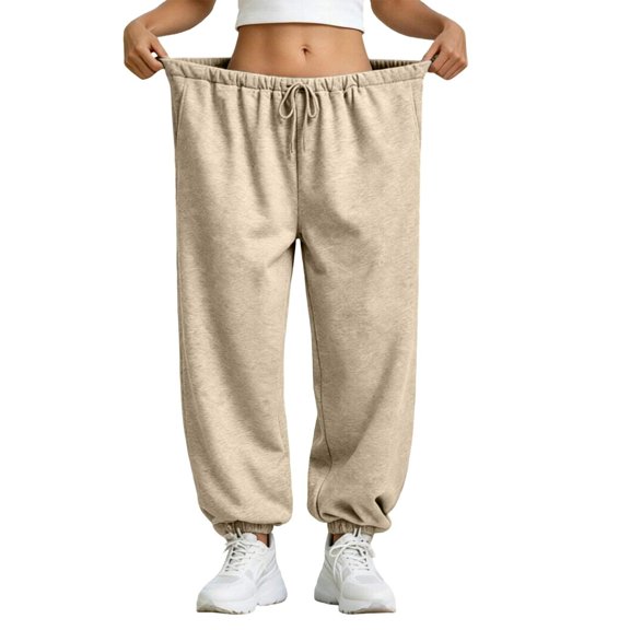 Baggy Sweatpants for Women Oversized Y2K Drawstring Elastic Waist Wide Leg Casual Joggers with Pockets Loungewear Bottoms