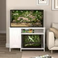 thumbnail image 3 of Herture 40-120 Gallon Reptile Tank Stand with Power Outlet, Terrarium Stand with Storage Cabinet, 48" X 24" Tabletop, Reptile Terrarium,Turtle Tank White PG08XYW, 3 of 7