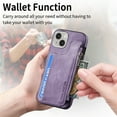 thumbnail image 2 of ELEHOLD for iPhone 15 Multi-Functional Wallet Case,Premium PU Leather with Card Holders Zipper Storage Magnetic Case MagSafe Charging Compatible iPhone 15 6.1" Full Protective Case,Purple, 2 of 13