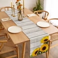 thumbnail image 3 of Table Runner 72 Inches Long for Kitchen Dining, Spring Sunflowers Dresser Scarf Farmhouse, Dining Table Decorations for Wedding/Parties, Yellow Floral Turquoise Farmhouse Grey Wooden 14 x 72 In, 3 of 8