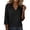A Black Blouses, variant on Summer Shirts for Women Ruffle 3/4 Length Sleeve V-Neck Blouse Cotton Linen Casual Soft Lightweight Tops Dressy Navy Blouses M