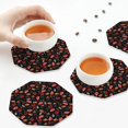 thumbnail image 7 of Pofeuu BBQ Print Leather Coasters Set of 6, Round Cups Mugs Mat Pad for Home Kitchen Heat Resistant Drink Coasters,Octagon, 7 of 7