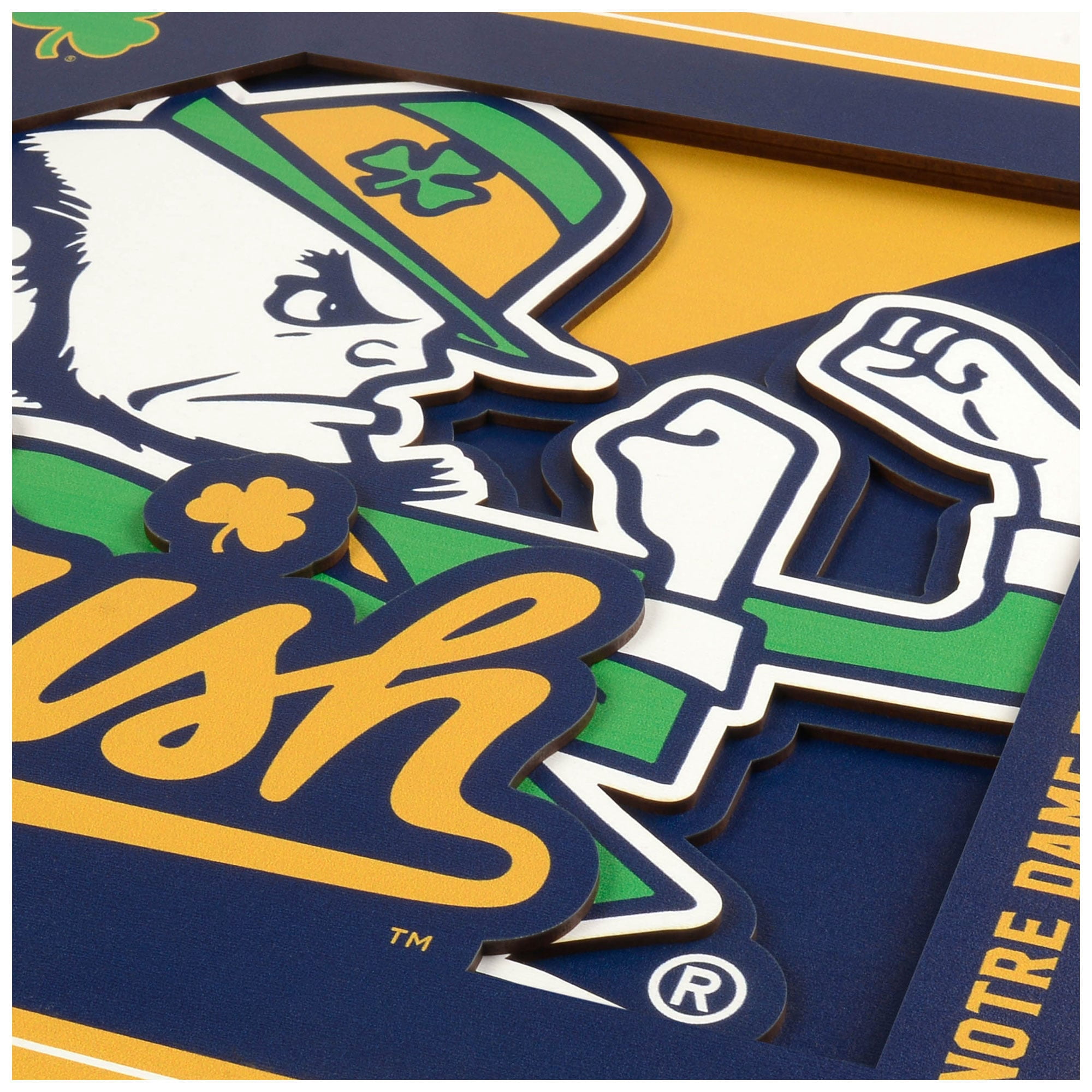 YTF NCAA Notre Dame Fighting Irish 3D Logo Series Wall Art 12X12