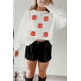 thumbnail image 5 of Casual White Sweatshirt with Sequin Pumpkin Patch - Perfect for Autumn Style - [ZhiHiMeRi] | L, 5 of 7