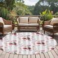 thumbnail image 5 of Red Cherry Washable Round Area Rug 6 ft, Country Farmhouse Pink Flower Leaf Gray Stripe, Soft Non Slip Rugs Stain Repellent Indoor Felt Carpet for Living Dining Room Bedroom Home Office, 5 of 9