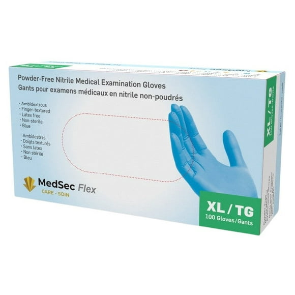 Flex powder-free nitrile exam gloves, Extra-Large, 2x100/bx