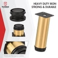 thumbnail image 3 of 4 Inch Metal Furniture Legs,TCHOSUZ Stainless Steel Gold Round Table Sofa Legs Couch Feet with Screws,Modern Furniture Replacements Feet for DIY Cabinet Nightstand TV Bench Stand 4 Pieces 10cm, 3 of 6